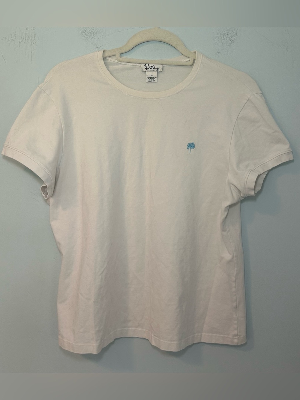 Lilly Pulitzer White Pima Cotton Short Sleeve T-Shirt Size XL